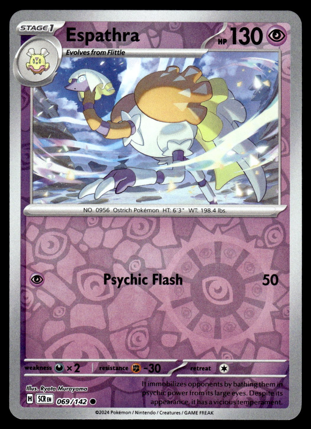 Espathra 69/142 Common Stellar Crown Pokemon Reverse Holo