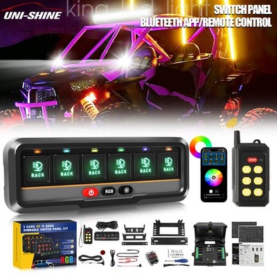 AUXBEAM ASR60 6 Gang RGB Switch Panel On-Off LED Light Circuit Control vs 8 Gang