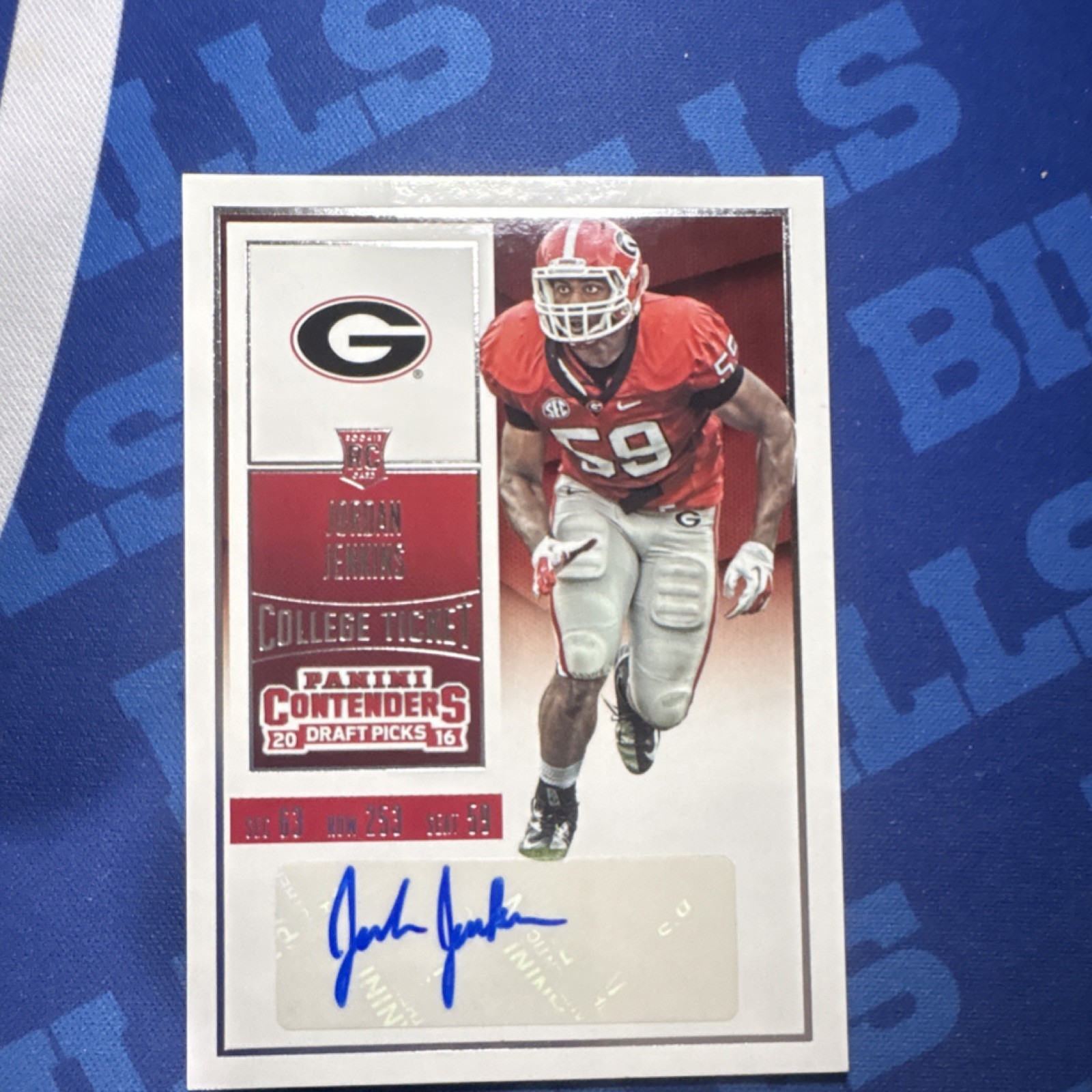 Jordan Jenkins Panini Contenders Draft Picks #184 Autograph-Bowl Ticket