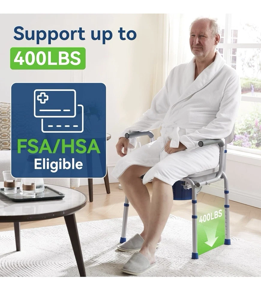 FSA/HSA Eligible Bedside Commode for Seniors, Portable Toilet for Adults with  - Image 2 of 4