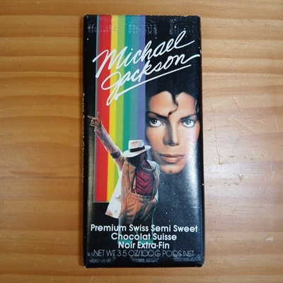Michael Jackson Chocolate Bar Semi Sweet Black 1989 Swiss in Wrapper Moonwalker