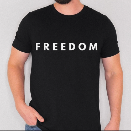 T-shirt Homme 100% Coton – Imprimé Charlie Kirk Drapeau Américain – Coupe Classique – Col Rond