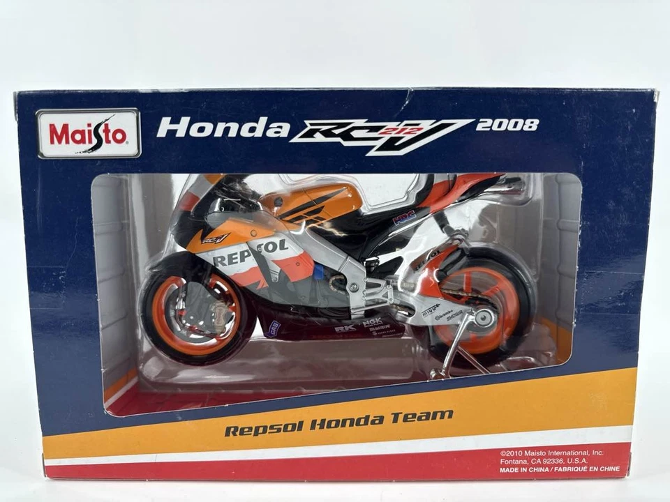 Bicicleta Maisto 1:18 Honda RC212V Repsol Dani Pedrosa 2008 Diecast MotoGP 31162 Foto 4 de 4