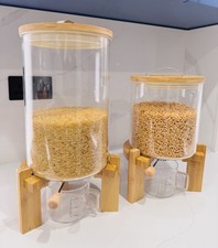 8L Glass Rice & Grain Dispenser – Borosilicate Airtight Storage Jar with Lid
