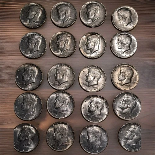 20 Kennedys Half Dollars 40% Silver 7-1966 8-1967 2-1968 3-1969  AU