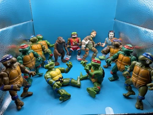 🔥 13 VINTAGE TMNT Teenage Mutant Ninja Turtles-1980-90s Action Figures - Lot 🔥