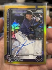 2025 Zac Veen Topps Chrome Update Auto #RA-ZV True Gold Refractor /50