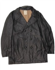 Vintage Mens Leather Jacket UK 38 Medium Black Leather CP44
