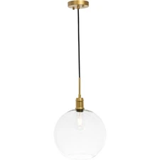 Living District LD6209BR Emett 1 Light 13 inch Brass Pendant Ceiling Light