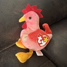 Vintage TY BEANIE BABY Original STRUT THE ROOSTER 1996 New With TAG Plush Red