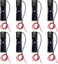 8pcs AA Battery Holder Case with Leads - 1.5V Single Cell Battery Box