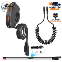 USB C LadegeräT 48W 18W QC3.0 USB-A 30W PD IP65 Wasserdicht 12V/24V Motorrad