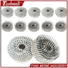 Findmall 3600 Pack 1-1/2" x 0.092" 15 Degree Siding Nails Full Round Head Coil