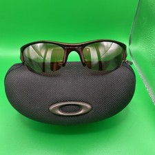 VTG Oakley FLAK Sunglasses Dark Maroon + Hard Case EUC Made In USA FREE SHIP