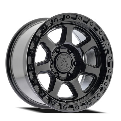 ARENA WHEEL Throttle A123 Rim 17X9 5X127 Offset 0 Gloss Black (Quantity of 4)