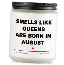 Gifts for Women, Queens are Born in August Candle, Happy Bday August Birthday