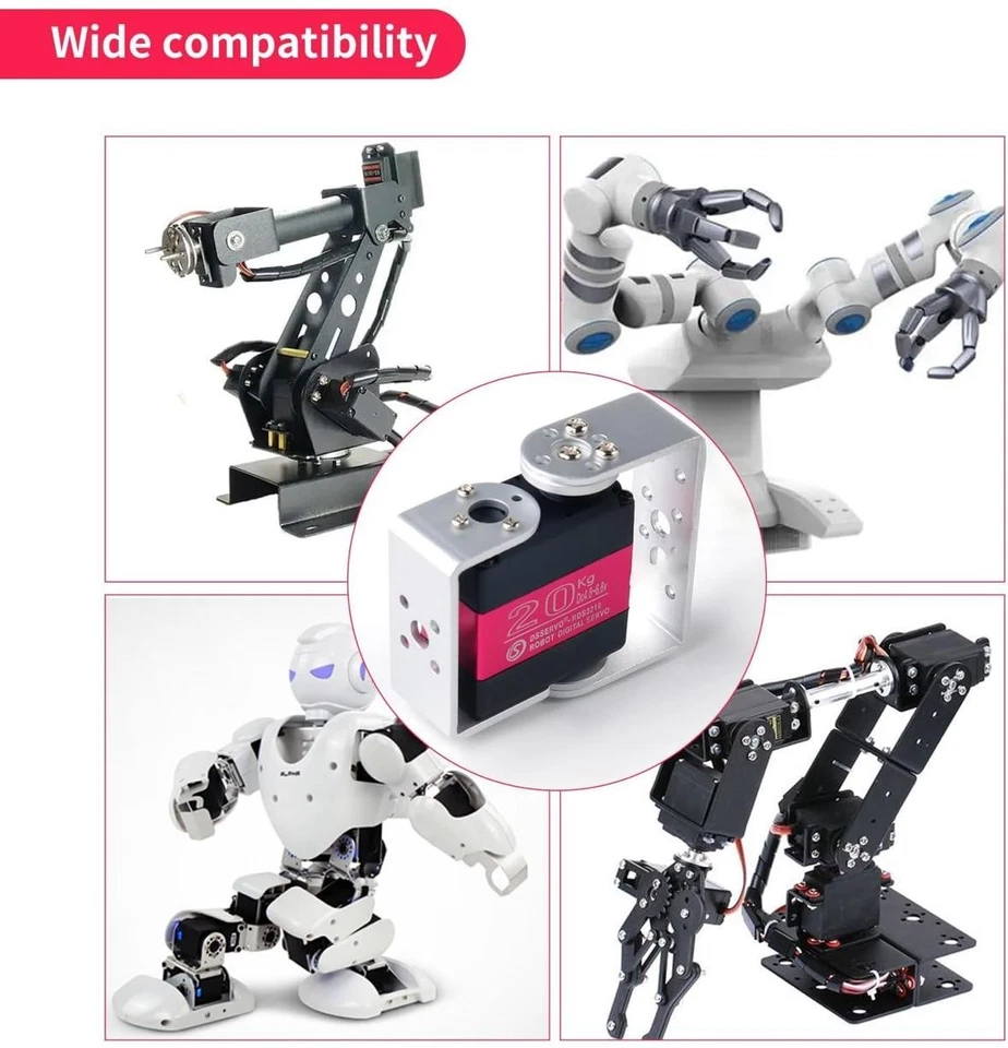 Full Metal Double Digital Servo 20KG High Torque 180 Degree Robotics Part - Bild 3 von 4