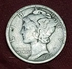 1918-D Mercury Dime 90% Silver Free Shipping