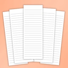 3 x 8.5 Lined Notepads for To Do Lists - 60 sheets per pad (5 pack)