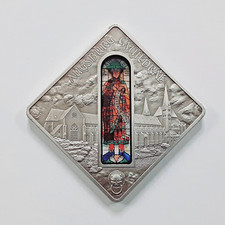 2012 Republic Of Palau Augsburg Cathedral Sacred Art Holy Windows Silver Coin!!