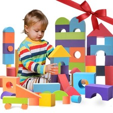Set of 34 Large Foam Blocks for Toddlers - Stacking Soft Blocks for Kids with...
