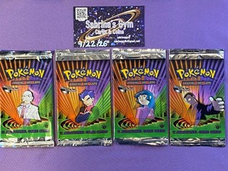 (Empty) 4x 1st Edition Gym Challenge complete artwork Pokemon Card Packs Opened