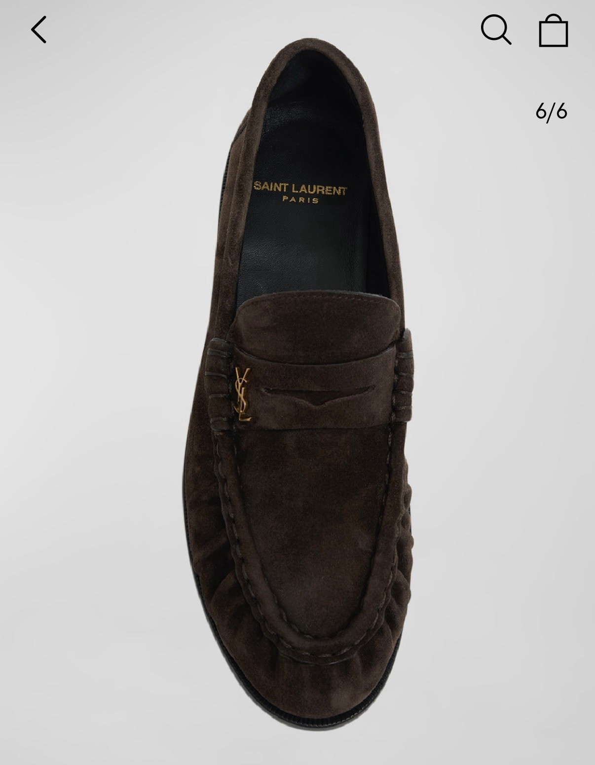 Saint Laurent Le mocassino penny pantofole in pelle scamosciata marrone taglia 39 US 9