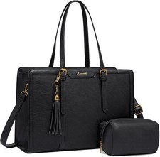 Laptop Bag for Women Vintage Leather Laptop Tote 15.6 inch Large Capacity Comput