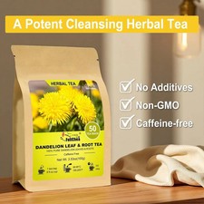 - Dandelion Leaf Root Tea Bags, 50 Teabags - Natural Dandelion Herbal Tea for