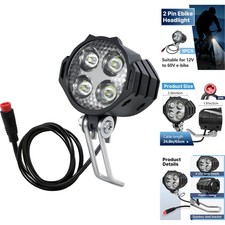 LED Ebike Headlight 2 Pin Waterproof Front Li...