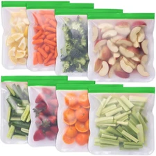 GREENZLA Planet Friendly Reusable Freezer Bags, 8-Pack Extra Thick and Leakpr...
