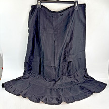 Antique 1890/1900 Victorian Edwardian Black Mourning Petticoat Skirt Slip