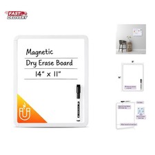 Dry Erase Board, 14  x 11  with a Black Dry Erase Marker, White Frame, Small ...