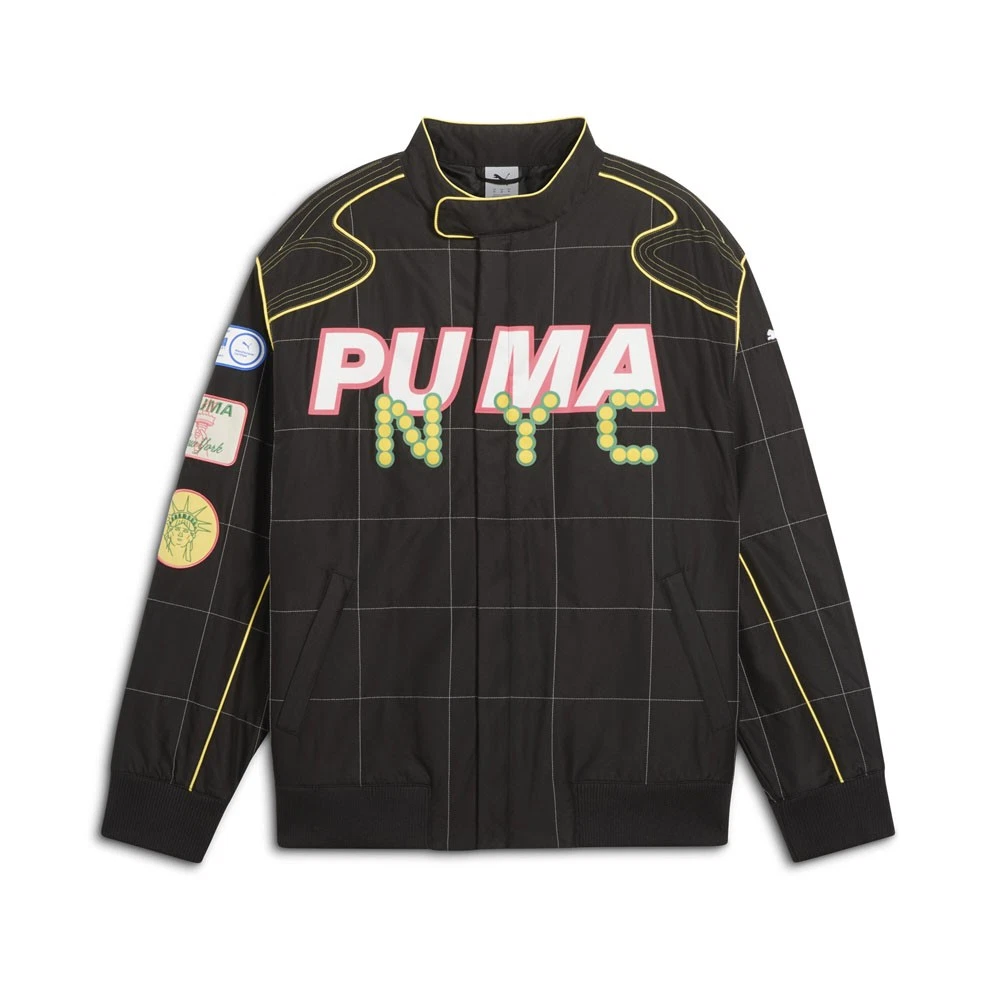 Giacca uomo PUMA Archive Seasonal Bright Lights Nyc Relaxed Racer full zip taglia