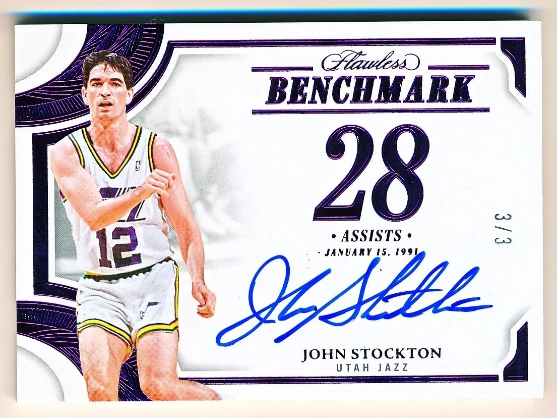 Panini John Stockton Basketball Autographed Sports Trading Cards