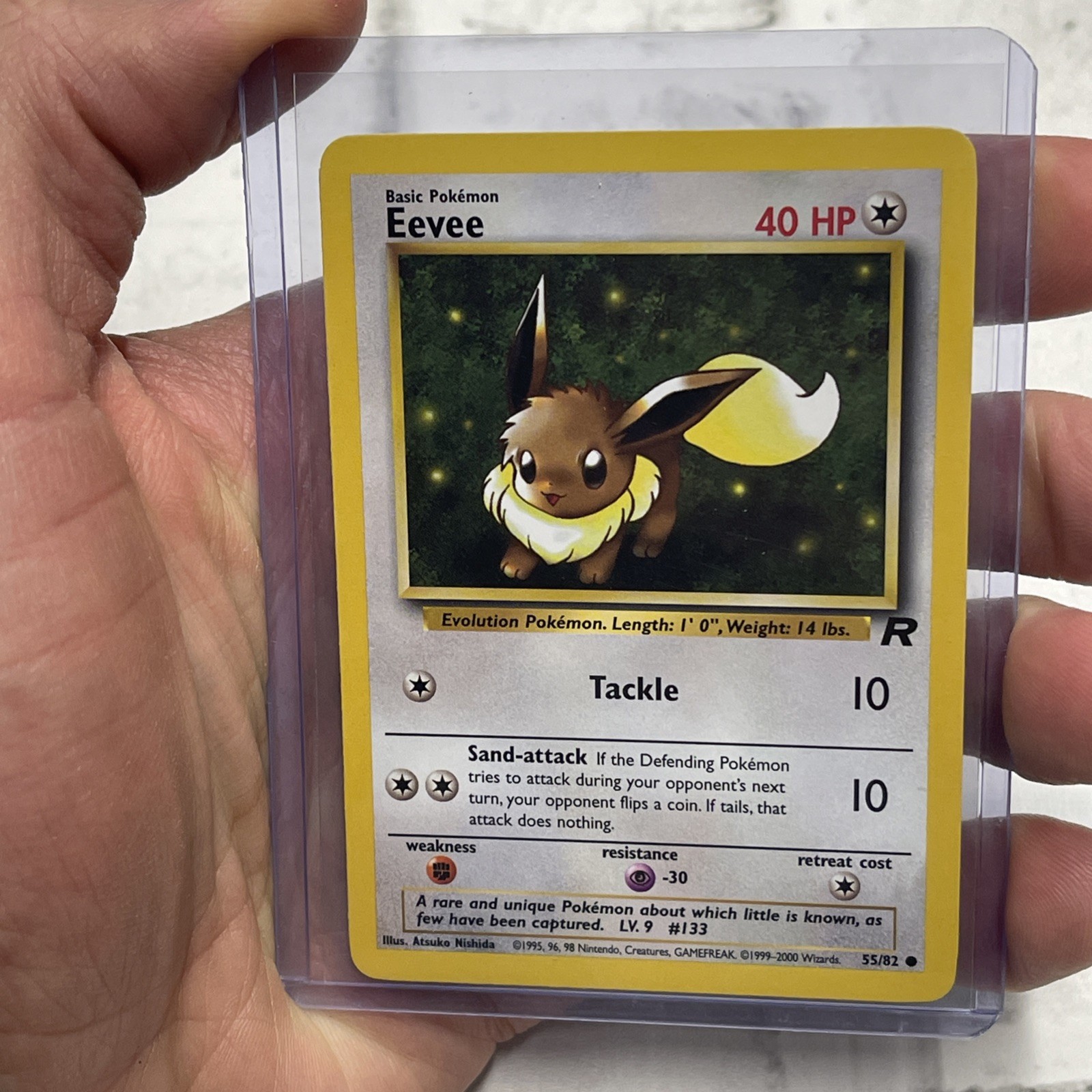 Pokémon Eevee 55/82 Pokemon Card Team Rocket Nintendo Vintage Vtg WOTC TCG NM/MT