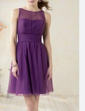 Alfred Angelo 8611S Sheer Yoke Short Bridesmaid Dress Size 8