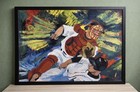 2007 Red Sox Jason Varitek Original Oil Painting on Canvas Signed by E. Havens — photo 2