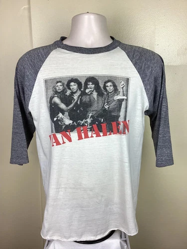 Van Halen Invasion Tour Raglan Jersey Style Con 1980s vintage concert t-shirt, vintage, single stitch, B+ condition