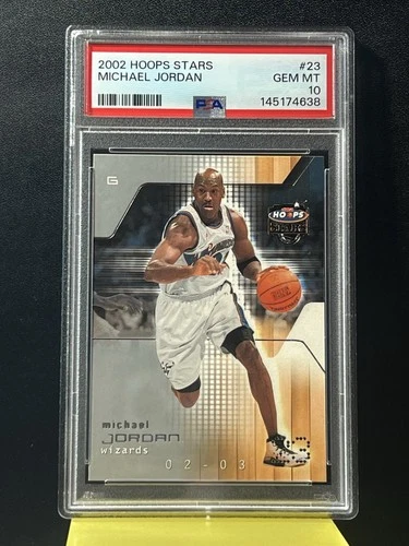 2002 Hoops Stars #23 Michael Jordan PSA 10 GEM MT Wizards HOF