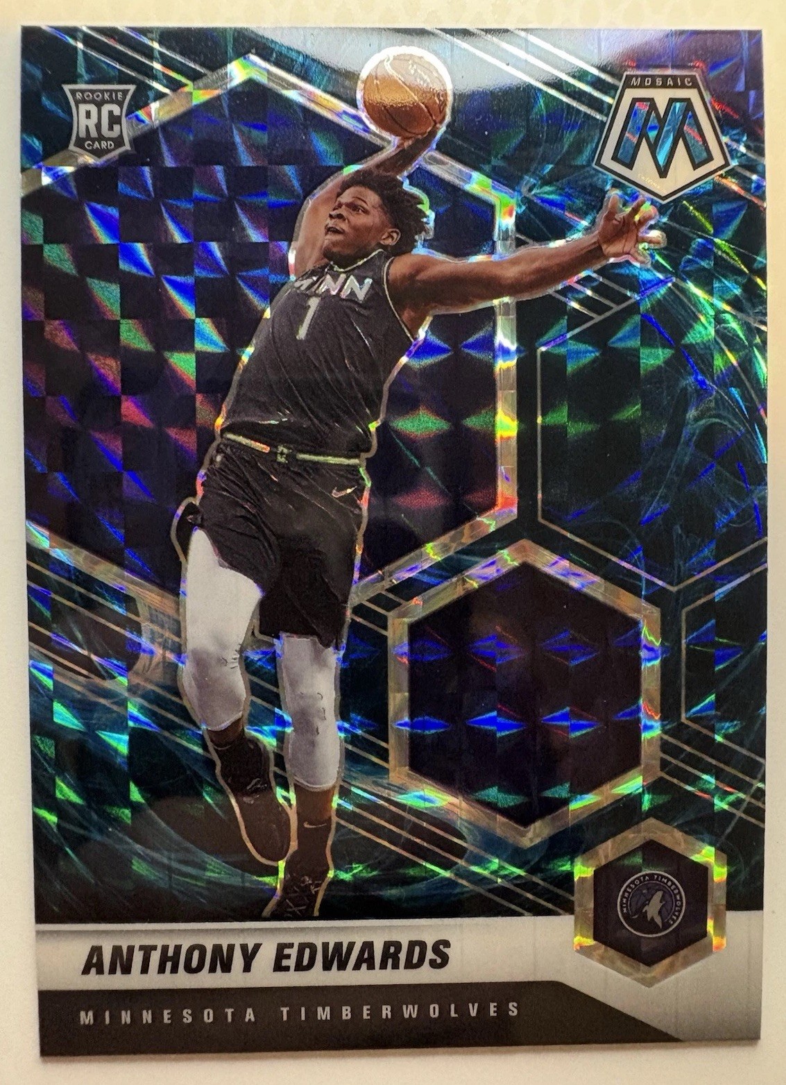 2020-21 Panini Mosaic #201 Anthony Edwards Genesis (RC) Timberwolves PACK FRESH