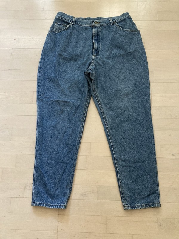 VTG Women's Lee Riders High Waist Tapered Blue Jeans | Sz: 18 W PETIT USA 30x27