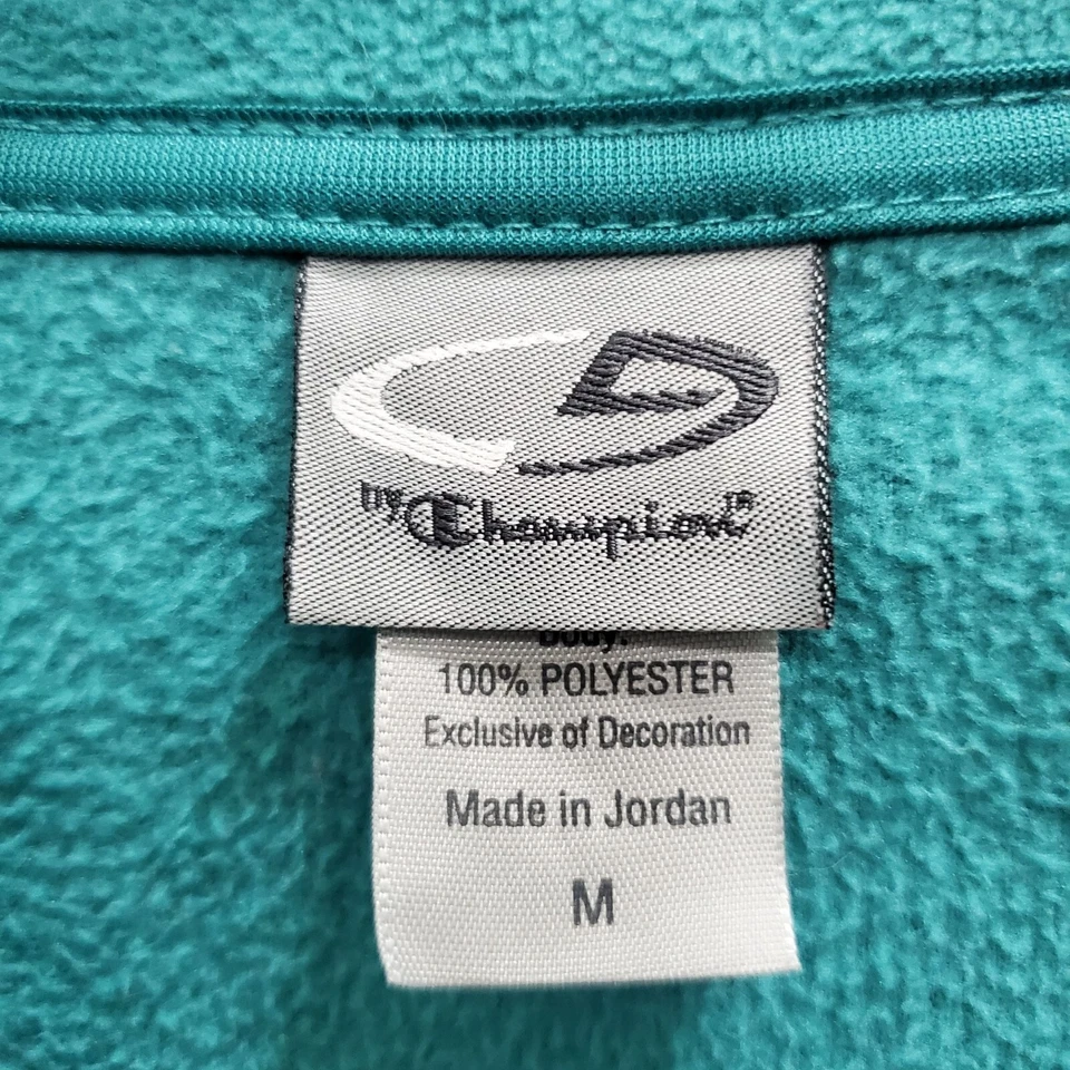 C9 by Champion Womens Turquoise Gray 1/4 Mock Neck Long Sleeve Fleece Pullover M - Image 4 of 4