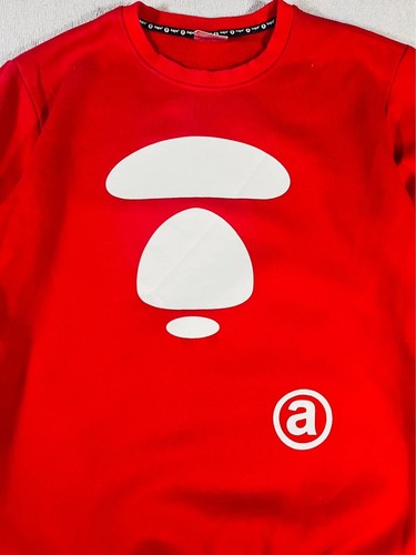 Pull Aape Col Rond Crewneck Rouge XL Y2K Coton Logo Aape Universe Vintage - Picture 4 of 12