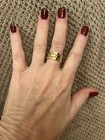 3.65g Anelo Panther Alto Lucido Italian 10K Yellow Gold 3-Lined Petal Ring Sz 8 — photo 4