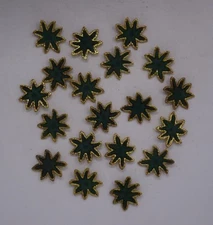 Vintage Starfish Gold & Green Shank Buttons 43mm Lot of 5 A214
