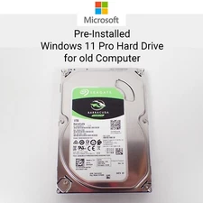 1TB-2TB Hard Drive HDD 3.5" For Desktop PC + Pre-Installed Windows 11 Pro Legacy