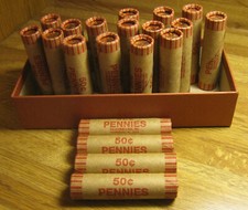 20 ROLLS OF 1974 P OBW LINCOLN MEMORIAL CENTS FROM PENNY COLLECTION 20pc BOX SET