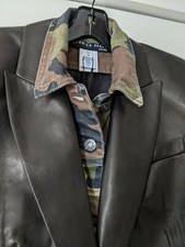 NWT VERONICA BEARD Dickey Slate Cotton Camouflage Jean collared insert 4 jacket