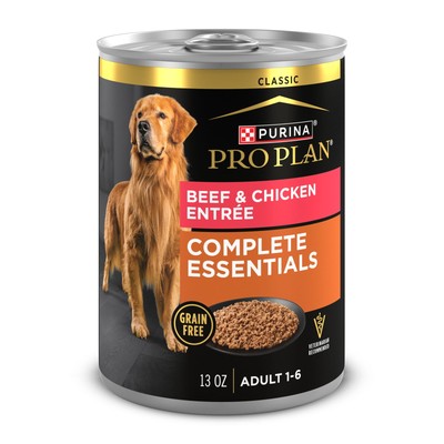 Grain Free Wet Dog Food Classic Pate,Beef and Chicken Entrée,13 oz Can (12 Pack)